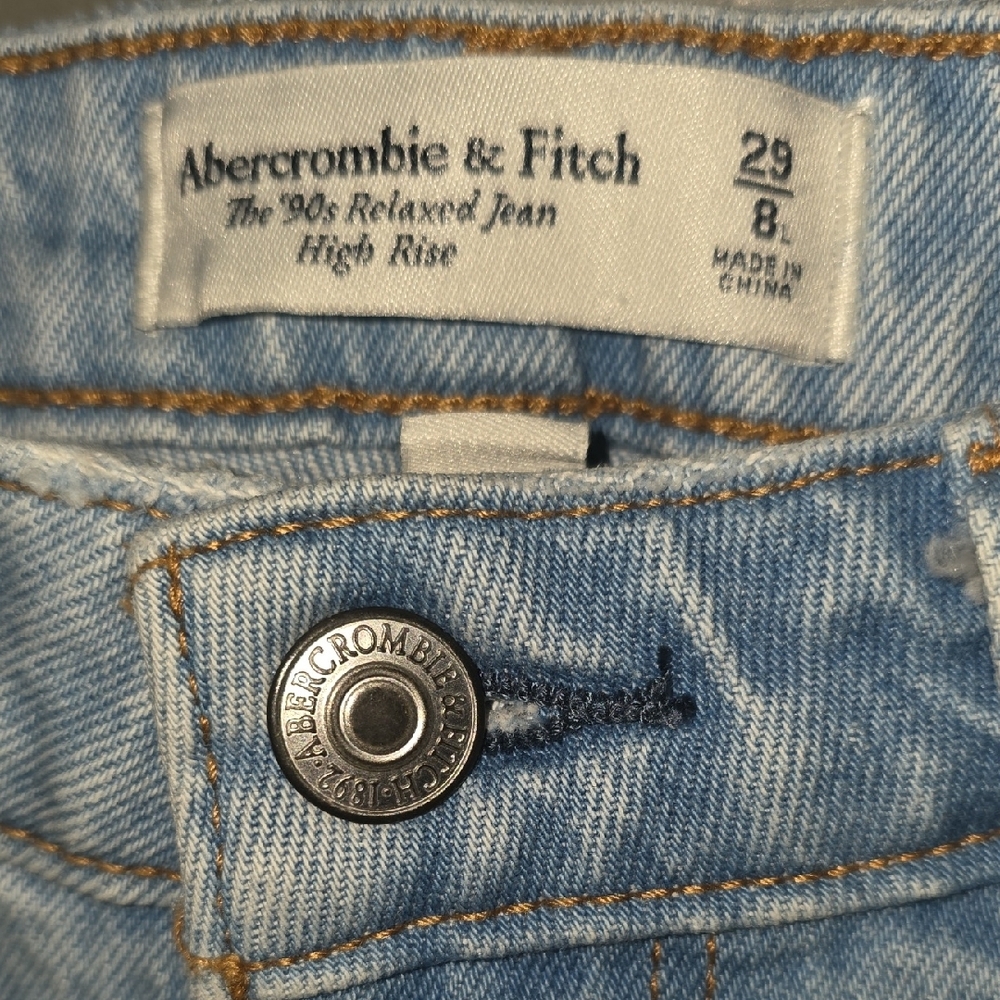 Abercrombie & Fitch Light Blue Straight Leg Jeans - Picture 2 of 3